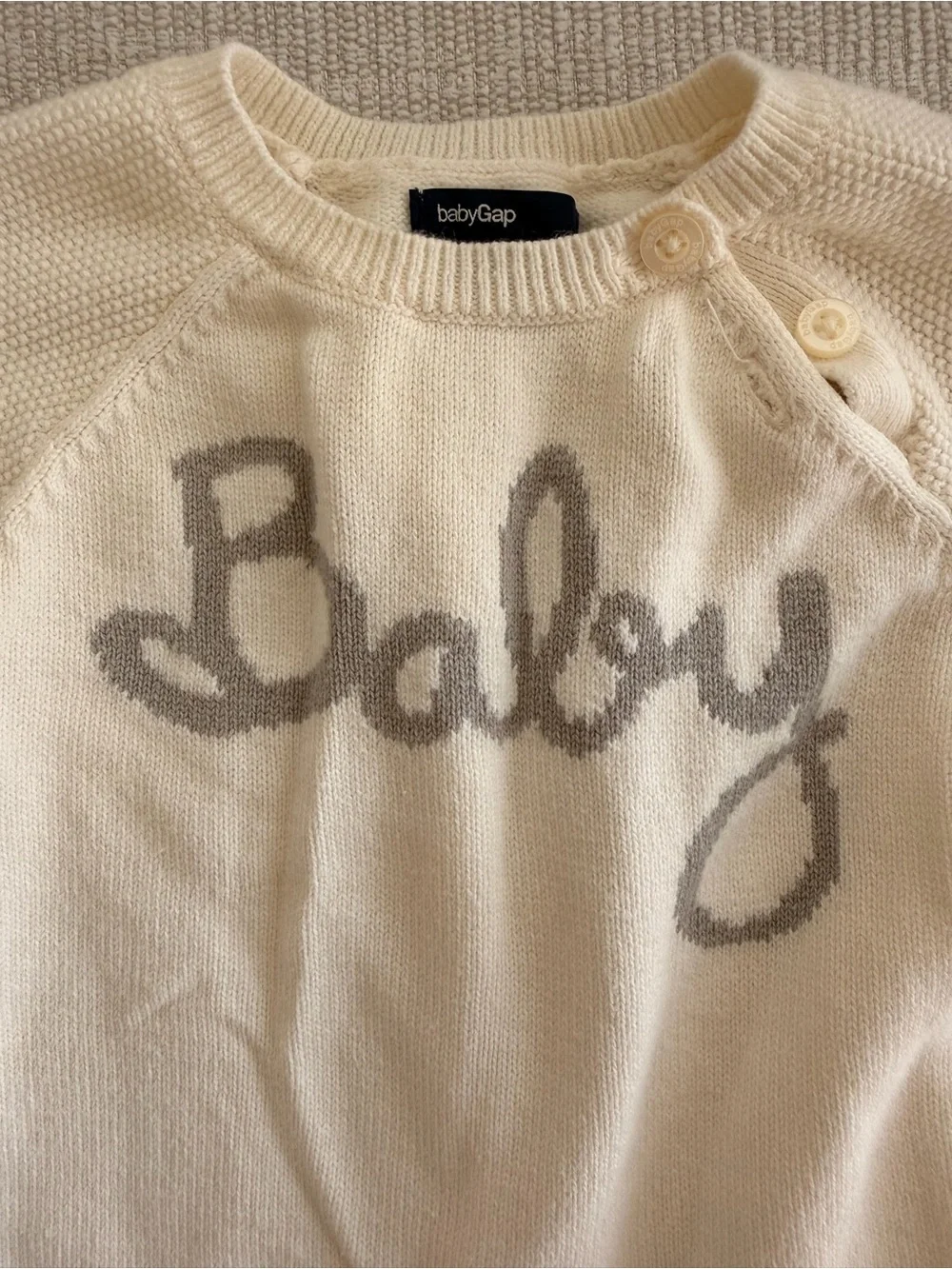 GAP Cream Knit One-Piece with Gray 